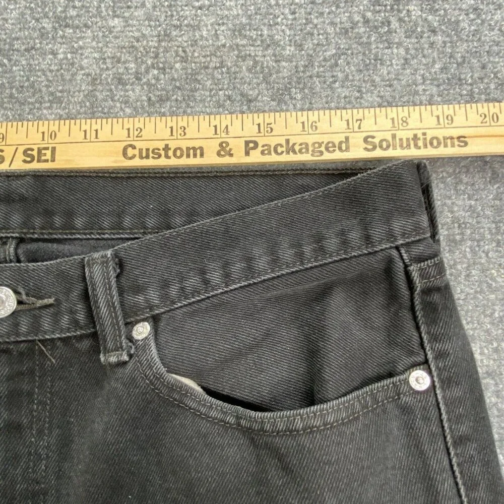 Vintage Y2K Levi's 505 Jeans Mens 36x32 Black Distressed Grunge Streetwear Retro